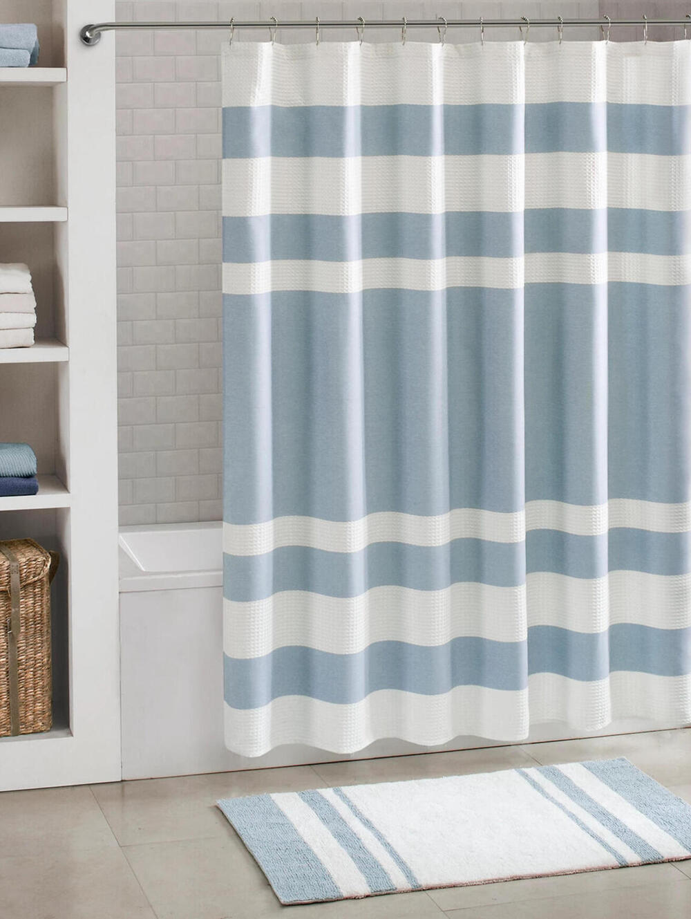 Home Essence Spa Waffle Shower Curtain with 3M Treatment